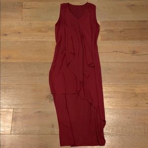 Burgundy high low dress